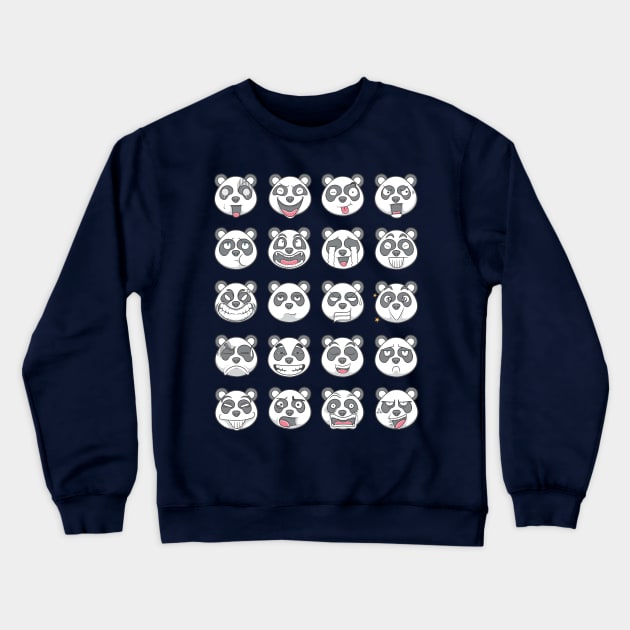 panda emotions emoticon Crewneck Sweatshirt by ginanperdana